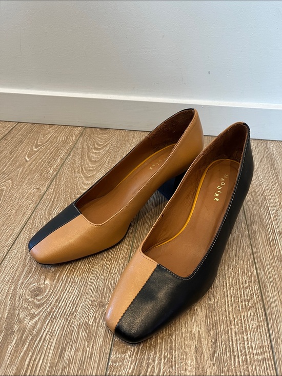 Maguire Shoes - Two-Tone Black and Tan Leather Heels by Maguire